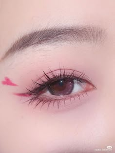 Valentines Makeup Ideas Simple, Ulzzang Eyes, Cute Eyeliner, Makeup Asia, Makeup Kawaii, Makeup Ulzzang, Mekap Mata, Cute Eye Makeup, Doll Eye Makeup