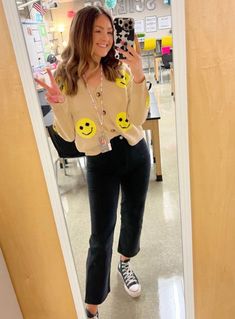 Follow my shop @TEACHER_ESSENTIALS on the @shop.LTK app to shop this post and get my exclusive app-only content!  #liketkit  @shop.ltk https://liketk.it/4dmen Pixie Pants Outfit Teacher, Teacher Vibe Outfits, Fall Kindergarten Teacher Outfits, Teacher Converse Outfit, Clinician Outfit, Teacher Aesthetic Female Outfit, Laid Back Teacher Outfits, Teacher Outfits Primary School