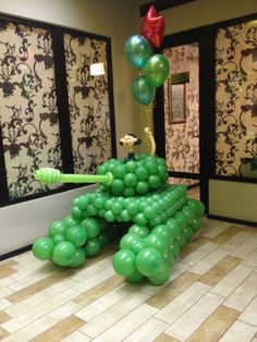 a balloon sculpture made to look like a tank