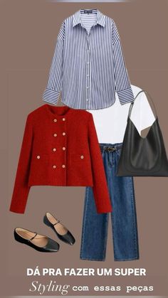 Outfit Blazer Rojo, Capsule Wardrobe Women, Outfit Blazer, Fashionista Clothes, Work Wear Women, Casual Work Outfits, Preppy Outfits