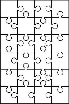 the missing pieces of a puzzle are shown in this black and white image, with one missing