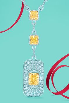 via By Sasha - The Tiffany Radiance necklace in platinum with Fancy Vivid Yellow and white diamonds. #TiffanyPinterest Tiffany Blue, Stunning Jewellery, Yellow Diamond, Fine Jewellery Necklace, White Diamonds, Bridal Accessories