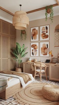 Earthy Room Aesthetic Bedroom, Earthy Kids Bedroom, Bali Inspired Bedroom, Colourful Boho Bedroom, Warm Cozy Room Aesthetic, Warm Earthy Bedroom, Boho Earthy Bedroom, Bedroom Ideas Earthy, Modern Natural Bedroom