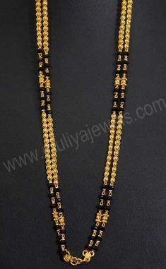 Thali Chain, Temple Jewellery Earrings, Indian Jewellery Gold, Black Beads Mangalsutra, 22k Gold Jewelry, Gold Mangalsutra Designs