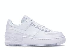 Check out the Nike Air Force 1 Shadow Triple White (W) available on StockX White Air Force Ones, Nike Air Force 1 Shadow, White Air Forces, Air Force 1 Shadow, White Nike Shoes, Trendy Shoes Sneakers, Pretty Shoes Sneakers, Nike Air Shoes, Cute Nike Shoes