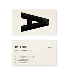 two business cards with the letter d on them