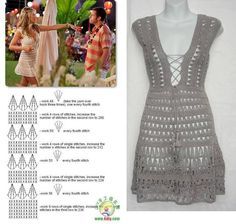 the crochet dress is designed to be worn by women