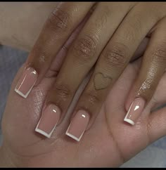 French Tips Square Nails, French Tips Square, Blush Nails