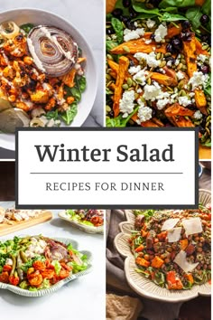 winter salad recipes for dinner with text overlay