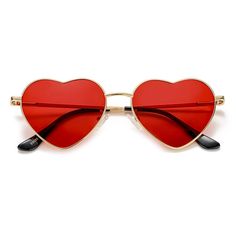 PRICES MAY VARY. ★ MATERIAL CHARACTERISTICS – These heart sunglasses have polarized lens with anti-glare coating, sturdy metal frame and solid stainless steel metal spring design hinges, adjustable soft anti-skid nose pads and exquisite temples, Your will be very comfortable wearing them for a long time! ★ STYLISH DESIGN – Lovely heart shaped silhouette and vintage style, these NIDOVIX sunglasses can go with any outfit and makeup, they are the perfect choice for daily wear or used as high fashio High Fashion Accessories, Heart Glasses, Wedding After Party, Red Sunglasses, Shaped Sunglasses, Heart Shaped Sunglasses, Heart Sunglasses, Metal Spring, Spring Design