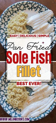 two plates with fish fillets on them and the words easy delicious simple sole fish fillet