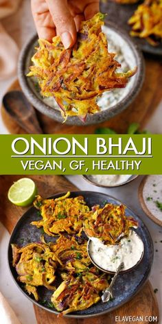 onion bhaji vegan, gf, and healthy recipe on a plate