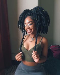 Twisted Hair, Pelo Afro, Twist Braid Hairstyles, Braids With Beads, Girls Braids, Long Natural Hair, Black Girls Hairstyles, Natural Hair Care