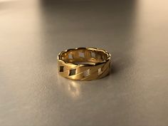 Gold chain link ring 14k Gold Link Chain Ring, Gold Chain Link 14k Gold Ring, Elegant Gold Plated Chain Link Ring, Gold Plated Chain Link Ring, Luxury Brutalist Gold Jewelry, Thick Gold Chain, Gold Plated Chains