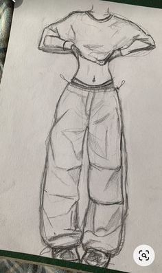 a drawing of a woman's shirt and pants