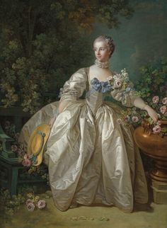 a painting of a woman in a white dress