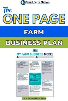 the one page farm business plan