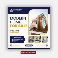 modern home for sale flyer template