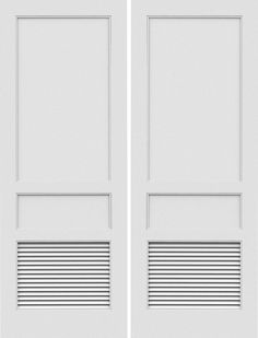 two white doors with shutters on each side