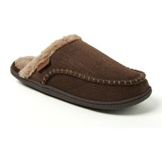 Treat your feet to the supportive comfort of these memory foam slippers that offer slip-on ease and outdoor-ready soles to you can wear them while lounging inside or hanging out in your yard. From Dearfoams. Slippers Brown, Foam Slippers, Coffee Sizes, Slide Slippers, Closed Toe Shoes, Cozy Fits, House Slippers, Mens Slippers, Rubber Heels