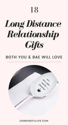 a spoon with the words, long distance relationship gifts both you and bae will love