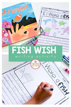 fish wish writing activity for kids to practice their handwriting and spelling skills with the help of an adult