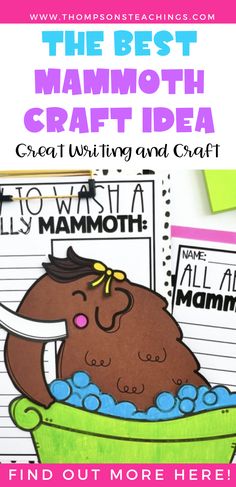 the best mammoth craft idea for kids to use with their writing and art work on