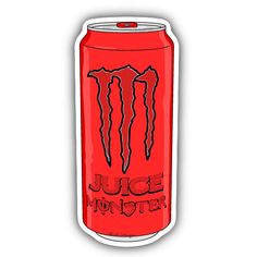 a red monster energy drink can with the word juice monster on it