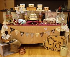 a table topped with lots of different items