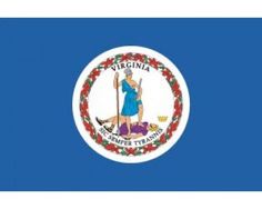 this is virginia's state flag with an image of a woman holding a broom