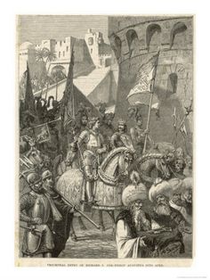 an old drawing of men in medieval clothing