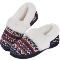 PRICES MAY VARY. 【WARM & COMFORT】Nordic themed colors and knitted upper makes the shoes fashion and outstanding. These Dena Lives slippers are lined with thickening faux bunny fur for an extra layer of warmth and moisture-wicking, which will keep your feet nice and toasty whether in socks or bare foot. In addition, there are three colors for you to choose. 【WARM & COMFORT】Nordic themed colors and knitted upper makes the shoes fashion and outstanding. These Dena Lives slippers are lined with thic Comfortable Winter Slippers For Home, White Winter Home Slippers, Winter Home Slippers, Comfy House, House Shoes, House Slippers, Shoes Fashion, Womens Slippers, Moisture Wicking