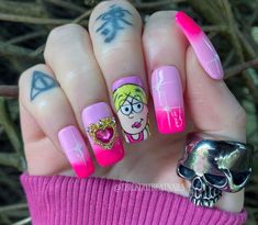 Lizzie McGuire Press On Nail Set Etsy Lizzie Mcguire, Nail Games, Flower Nails, Fun Nails