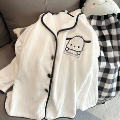 Cute Cartoon Pochacco Pajamas Anime Embroidered Plush Cardigan Winter Style Thickened Warm Kawaii Fluffy Pajamas Aesthetic, Kawaii Home, Sanrio Clothes, Warm Pajamas, Cute Pjs, Pajama Fashion, Cute Sleepwear, Cute Pajama Sets, Suit Coat