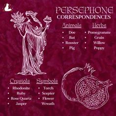 the pomegranates and their corresponding ingredients are labeled in white ink on a red background