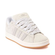 Womens adidas Campus '00s Athletic Shoe - White / Grey / Off White | Journeys Adidas Campus Shoes, School Wishlist, Trendy Shoes Sneakers, Basic Shoes, Womens Adidas, School Clothes, Oxford Heels, Athletic Shoe, Adidas Fashion