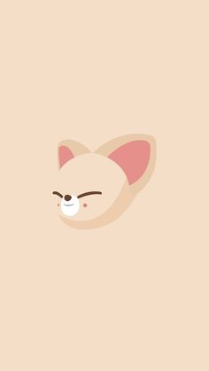 a cat with its eyes closed on a beige background