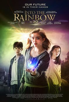 a movie poster for the film into the rainbow with two young people standing next to each other