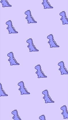 blue dinosaurs are arranged in rows on a purple background