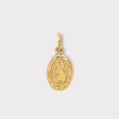 "The 10K Yellow Gold St. Christopher Pendant is more than jewelry; it symbolizes faith, protection, and a heartfelt connection to the patron saint of travelers. Crafted from high-quality gold, it features the iconic St. Christopher design. The 10K Yellow Gold St. Christopher Pendant with Optional Dainty 1.0mm Cable Chain is meticulously crafted, symbolizing the patron saint of travelers for safety during journeys. It offers personalized styling and adds elegance for versatile wear. Product Speci Engraved 14k Gold Pendant Charm, St Christopher Necklace The Catholic Company, Gold St Christopher Necklace, Silver St Christopher Necklace, Antique Yellow Gold Pendant Charms, Dainty Chain Necklace, St Christopher Pendant, Saint Christopher, Yellow Gold Chain