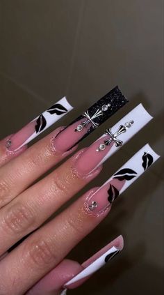 Pink Nails Inspiration, Unghie Sfumate, Drip Nails, No Bad Days, Dope Nail Designs, Long Square Acrylic Nails