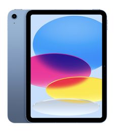 the new ipad air is shown in blue and pink, with two different colored circles on it