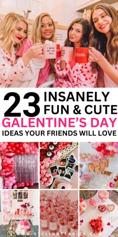 galentines day ideas Small Galentines Party Ideas Girls Night, Galentine Party Favor Ideas, Galentines Office Party, Galentines Gifts Ideas Girls Night, Galentine Ideas For Teens, Valentine’s Day Party Crafts, Simple Galentines Party Ideas Girls Night, Galentines Day Girls Night, Girls Night Craft Ideas Valentines