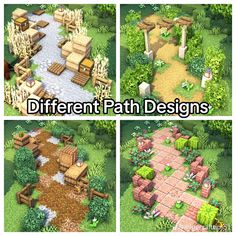 four different paths in the garden