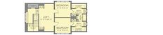 the floor plan for an apartment with three bedroom and two bathrooms, including one bathroom