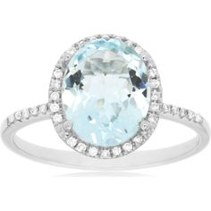 Royal 14K White Gold Aquamarine & Diamond Ring - Serene Blue Beauty Elegant Blue Topaz Diamond Ring For Formal Occasions, Elegant Topaz Ring With Diamond Accents, Round Cut, Elegant Topaz Ring With Diamond Accents, Elegant White Gold Topaz Gemstone Ring, Elegant Formal Rings With Blue Topaz, Elegant Blue Topaz Rings For Anniversary, Elegant Topaz Ring With Center Stone, Elegant Formal Blue Topaz Rings, Elegant White Gold Ring With Blue Topaz