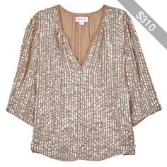 Velvet by Graham & Spencer Wenn sequin-embellished jersey blouse Sequin Jersey, Jersey Blouse, Shiny Fashion, Sequin Embellished Top, Viscose Blouse, Velvet Blouse, Rayon Blouse, Brown Blouse, Sequin Blouse