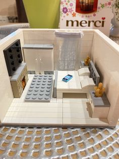 there is a lego model of a house made out of legos