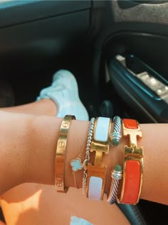 Preppy Jewelry, Fashion Mode, Arm Candy, Bracelet Stack