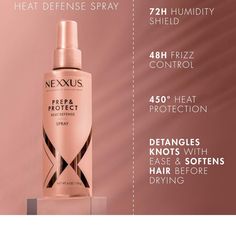 Nexxus Thermal Shield Spray Prep & Protect Para Proteccin Trmica De 450 Control Frizzy Hair, Heat Spray, Heat Protectant Hair, Shine Spray, Heat Protectant, Soften Hair, Hair Control, Color Wow, Bumble And Bumble